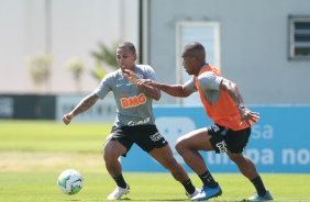 Otero e Xavier no treino desta quinta-feira no CT Joaquim Grava