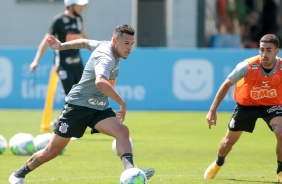 Sidcley e Gabriel no treino desta quinta-feira no CT Joaquim Grava