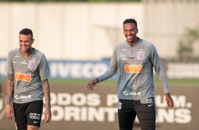 Luan e J no treinamento desta sexta-feira em preparao para o jogo contra o Botafogo