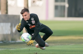 Jogadores na atividade da tarde desta quarta-feira no CT Joaquim Grava
