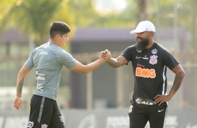 Coelho no treino da tarde desta segunda-feira no CT Joaquim Grava