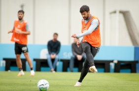 Camacho no treino do Corinthians desta segunda-feira, no CT Dr. Joaquim Grava