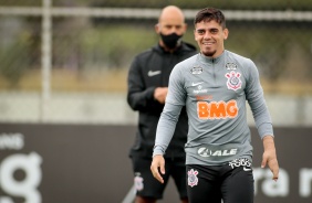 Fagner no treino do Corinthians desta segunda-feira, no CT Dr. Joaquim Grava