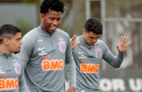 Gil no treino da manhã deste domingo no CT