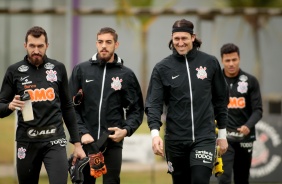 Goleiros do Timo no treino do Corinthians desta segunda-feira, no CT Dr. Joaquim Grava