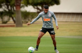 Léo Natel no treino do Corinthians desta segunda-feira, no CT Dr. Joaquim Grava
