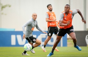 Raul Gustavo no treino do Corinthians desta segunda-feira, no CT Dr. Joaquim Grava