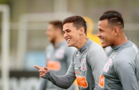 Vital no treino do Corinthians desta segunda-feira, no CT Dr. Joaquim Grava