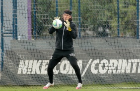 Arqueiro Cássio no último treino do Corinthians antes do jogo contra o Sport