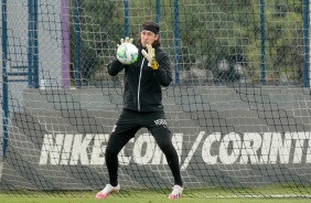 Arqueiro Cssio no ltimo treino do Corinthians antes do jogo contra o Sport