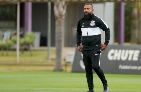 Dyego Coelho no último treino do Corinthians antes do jogo contra o Sport