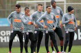 Elenco no último treino do Corinthians antes do jogo contra o Sport