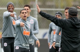 Gabriel no último treino do Corinthians antes do jogo contra o Sport