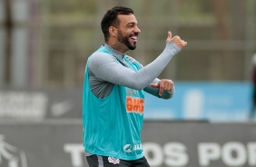 Michel Macedo no último treino do Corinthians antes do jogo contra o Sport