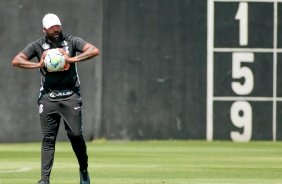 Dyego Coelho no treino desta sexta-feira no CT Joaquim Grava