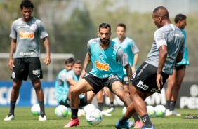 Michel Macedo e Xavier no treino desta sexta-feira no CT Joaquim Grava