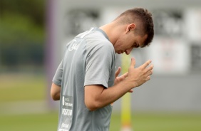 Gustavo Silva no treino desta segunda-feira no CT Joaquim Grava