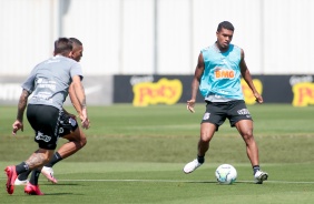 Léo Natel no treino preparatório para jogo contra o Atlético-GO
