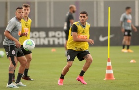 Sidcley e Gabriel no treino desta segunda-feira no CT Joaquim Grava