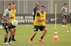 Sidcley e Gabriel no treino desta segunda-feira no CT Joaquim Grava