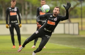 Walter no treino desta segunda-feira no CT Joaquim Grava