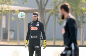 Cássio no treino desta segunda-feira no CT Dr. Joaquim Grava