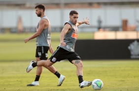 Camacho e Gabriel no ltimo treino do Corinthians antes do jogo contra o Santos