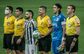 Cssio no jogo contra o Santos, na Neo Qumica Arena, pelo Campeonato Brasileiro