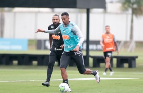 Coelho e J no treino desta quinta-feira no CT