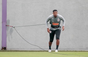 J no treino desta quinta-feira no CT