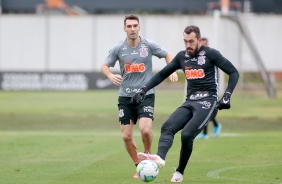 Mauro Boselli e Walter no treino desta quinta-feira no CT