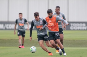 Vital e Camacho no treino desta quinta-feira no CT