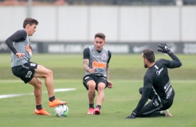 Vital, Gustavo Silva e Walter no treino desta quinta-feira no CT