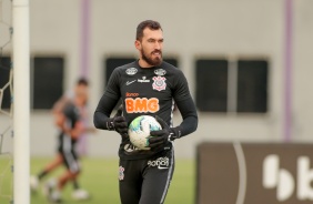 Goleiro Walter no primeiro treino do Corinthians sob comando de Vagner Mancini