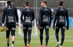 Goleiros do Corinthians no último treino do Corinthians antes do duelo contra o Flamengo