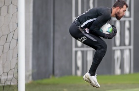 Walter no último treino do Corinthians antes do duelo contra o Flamengo