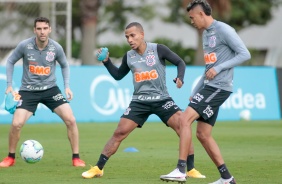 Boselli, Otero e Cantillo na atividade da tarde desta terça-feira (20), no CT Dr. Joaquim Grava