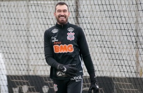 Walter na atividade da tarde desta terça-feira (20), no CT Dr. Joaquim Grava