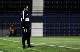 Arthur Elias no jogo contra o Santos, pelo Paulisto Feminino