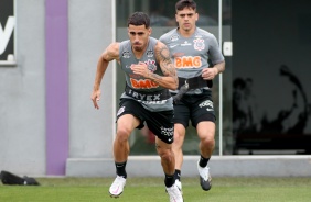 Gabriel e Fagner na manhã deste sábado, no CT Dr. Joaquim Grava