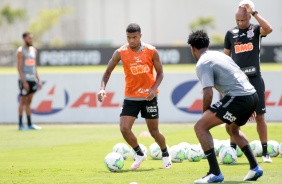 Léo Natel no treino desta manhã no CT Joaquim Grava