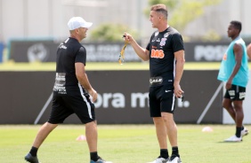 Mancini no treino desta manhã no CT Joaquim Grava