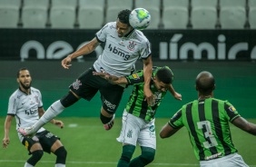 Éderson no jogo contra o América-MG, na Neo Química Arena, pela Copa do Brasil