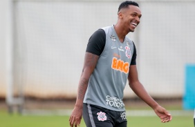 Jô na atividade da manhã desta quinta-feira no CT Dr. Joaquim Grava