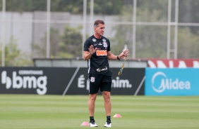 Mancini no treino da tarde desta quinta-feira no CT Dr. Joaquim Grava