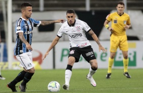 Gabriel na partida diante o Grmio, pelo Campeonato Brasileiro, na Neo Qumica Arena