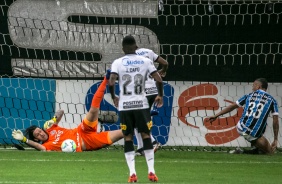 Goleiro Cássio no jogo contra o Grêmio, na Neo Química Arena, pelo Brasileirão
