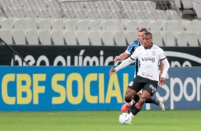 Jogadores em ao no jogo contra o Grmio pelo campeonato brasileiro