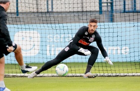 Guilherme no treino desta quinta-feira no CT Joaquim Grava