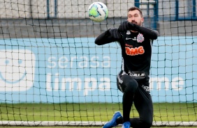 Walter no treino desta quinta-feira no CT Joaquim Grava